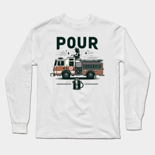 Kids 4 Year Old, 4th Birthday Boy Firefighter Fire Truck Long Sleeve T-Shirt